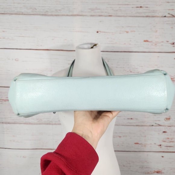 COACH Purse Blue Madison Cafe Carryall Sea Mist Shoulder Bag F27859 - Picture 8 of 16